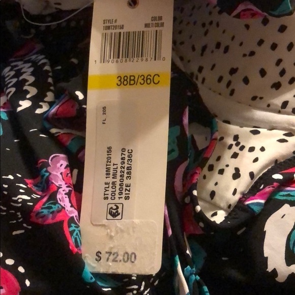 ANNE Cole Floral Tankini Swimsuit Top - Picture 3 of 4